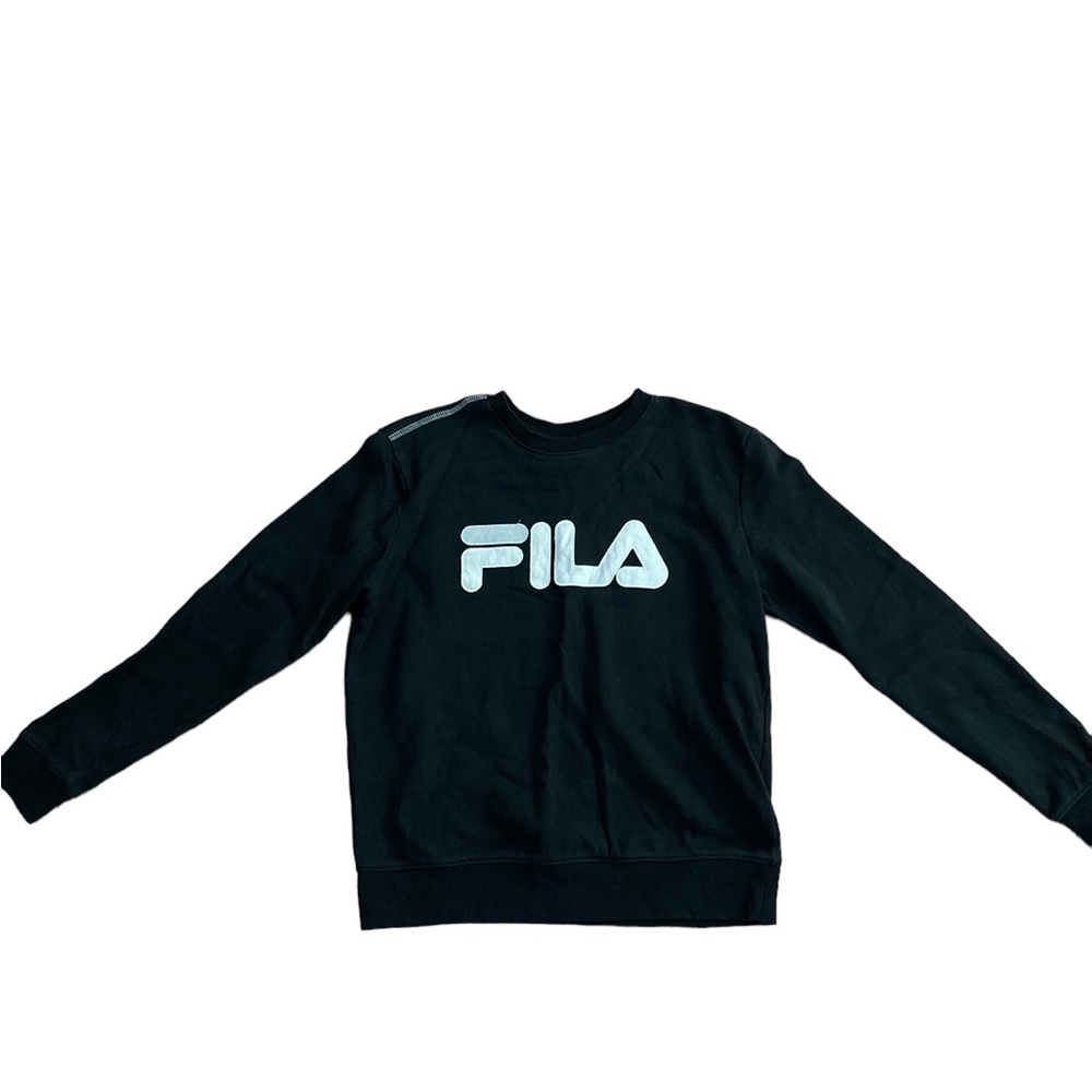 FILA Black Sweatshirt with White Topstiching- Size Medium-Awesome!